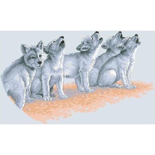 Gold Collection Counted Cross Stitch Kit Soul Music Wolf Pack Five Wolves Howl Howling Dim 03858