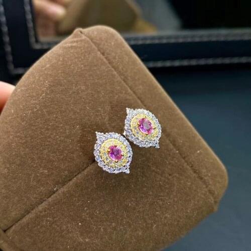 Super Quality Sapphire Earring Natural And Real 925 Sterling Silver Sapphire Earring