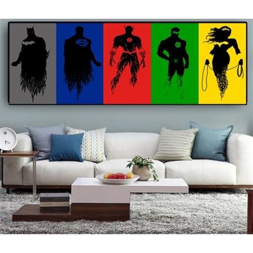 Abstract Art Poster Marvel Avengers Minimalist Batman Spider-man Wall Picture Canvas Painting Living Room Home Decor Cuadros