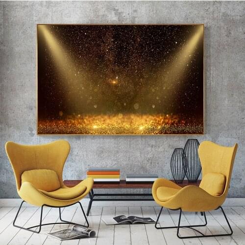 Nordic Golden Sunset with Black Canvas Painting Posters And Prints Scandinavian Wall Art Pictures For Living Room Cuadros decor