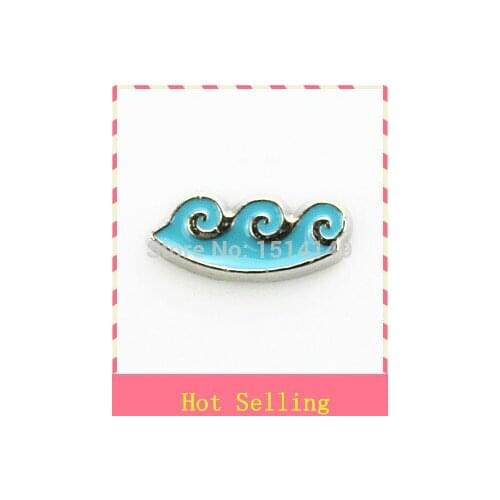 Hot selling cloud sea wave floating charm living glass floating memory locket