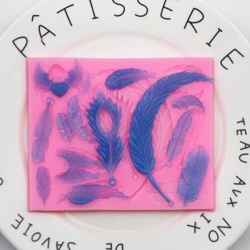 Feather Series Fondant Silicone Mold Diy Glue Decorative Mold Handmade Ultra-light Clay Mold