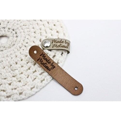 Custom Faux Leather labels for knitted and crocheted items, labels for handmade products, product tags, custom clothing labels