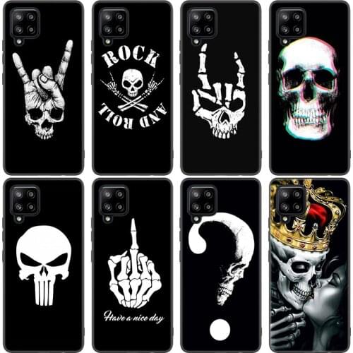 Rock And Roll Cool skull Case For Samsung Galaxy M12 M11 M21 M02S M42 M30S M31S M40S M51 M32 M01 J2 Core J6 J8 2018 J4 + Cover