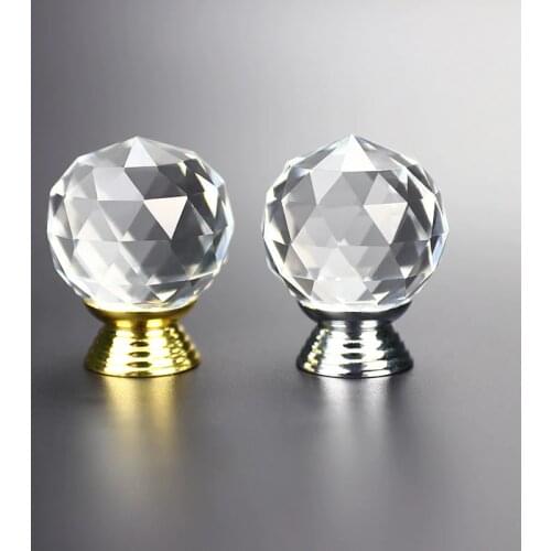 UNILOCKS 30-40mm Diamond Shape Design Crystal Glass Knobs Cupboard Drawer Pull Kitchen Cabinet Door Wardrobe Handles Hardware