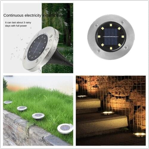 Solar Garden Lights 8/16LED Solar Ground Lights Waterproof Light Underground Sensing Landscape Lights for Lawn Pathway