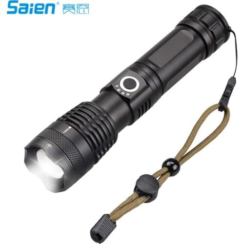 Tactical Led Flashlight High Lumens USB Rechargeable, Ultra Bright Cree Flash light Torch with Clip Pocket Size,Waterproof