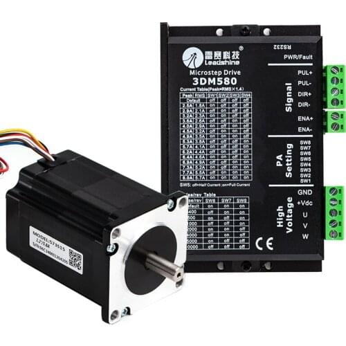 Leadshine 3 Phase Stepper Motor 573S09+Stepper Driver 3DM580 for CO2 Laser Engraving Cutting Machine