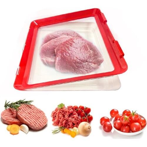 Vacuum Food Container Food Preservation Tray Fresh-keeping Meat Dishes Refrigerator Storage Container Kitchen Storage Tray 2PCS