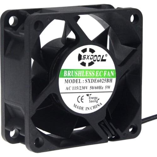 SXDOOL EC Cooling Fan 60x25mm AC 110V 115V 120V 220V 240V Dual Ball Bearings for Chassis case cabinets projectors