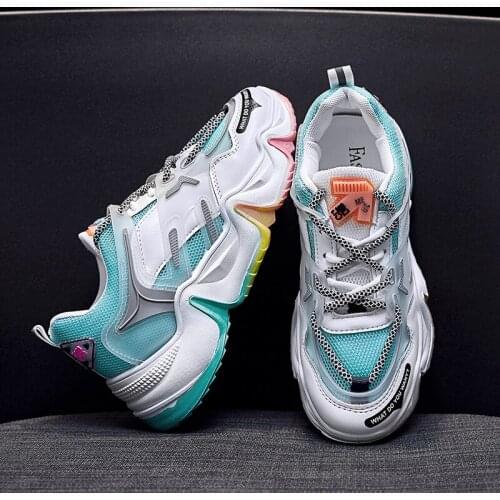 Womens casual shoes rainbow bottom jogging shoes new fashion personality wild thick bottom womens shoes sports shoes 2020