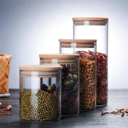 1 pcs Sealed Glass Jars High Borosilicate Kitchen Storage Tank Coffee Bean Storage Can Glass Mason Jar With Lid Food Container