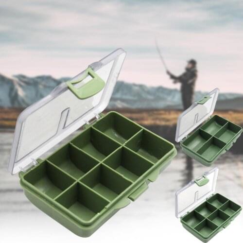 1pc Fishing Bait Storage Box Multi-Grid PE Plastic Fish Hook Bait Fishing Accessories Box with Transparent Lid