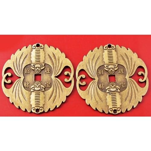 2pcs 2.4" Feng Shui Coins Double Bat Chinese Coin for Wealth and Success Y1141