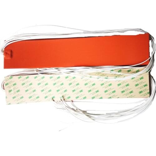 240v 200w 100*500*1.5mm silicone band heater for machine adhesive 1 side 1000mm lead wire come out from middle of 100mm side