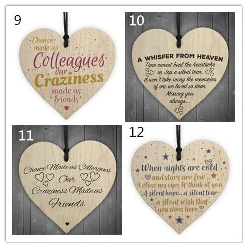 50pcs/lot Xmas Wooden LOVE Christmas Chip Hanging Gift Plaque Pendant Heart Shape Letter Friendship Wine Bottle Decor Pendant Ta