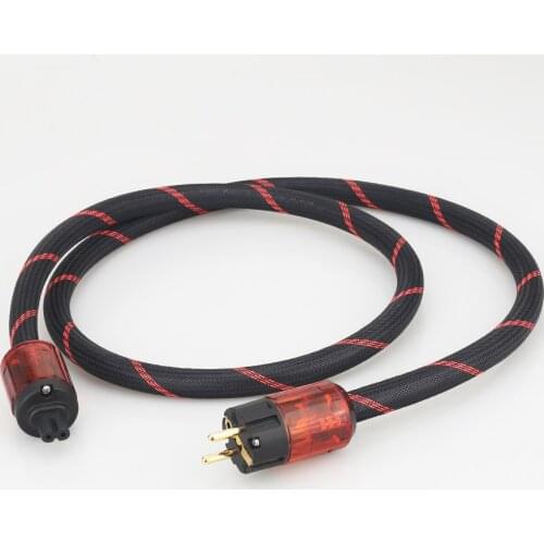 Audiocrast P101 &DW12 Copper HIFI Audio Power Cable Cord EU Schuko plug Gold plated schuko power cable