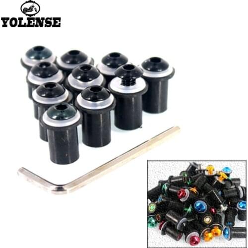 For Suzuki AN250 AN400 AN650 SV400 SV650 DL650 GSF650 SV1000 Motorcycle Windshield Bolts Screw Nut Fastener Kit M5 5mm 10PCS