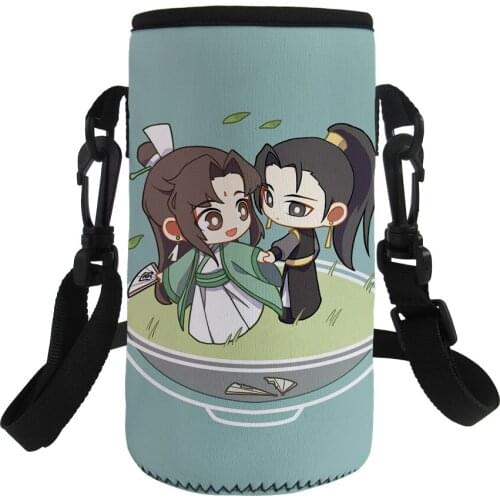 500ML Cartoon Anime Printing Water Bottle Cover Neoprene Insulated Carrier Holders Portable Strap Sport Water Bottle Bag Sleeve