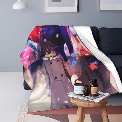 Darling In The Franxx Blankets Flannel Printed Manga Multi-function Super Warm Throw Blanket for Bed Office Plush Thin Quilt
