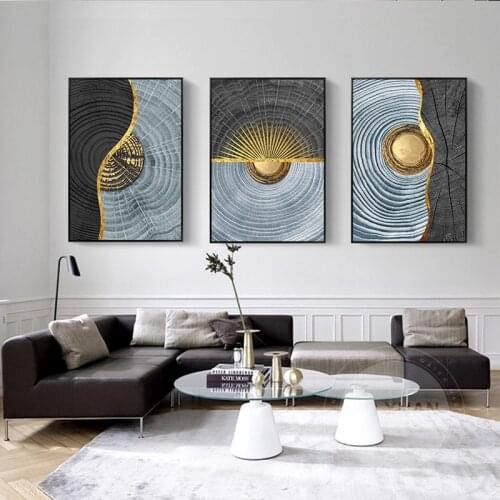 Annual ring of black ink, abstract art, canvas, Nordic poster, wall painting, minimalist print, decor image, living room decor