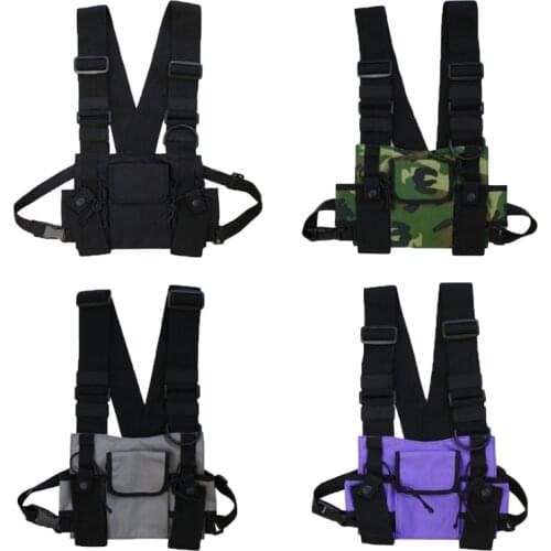 Functional Tactical Chest Bag For Men Fashion Bullet Hip Hop Vest Streetwear Bag Waist Pack Women Black Camouflage Chest Rig Bag