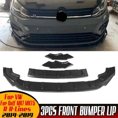 Set Car Front Bumper Splitter Lip Body Kit Spoiler Diffuser Guard Protector Cover For VW For Golf MK7 MK7.5 R R-Lines 2014-2019