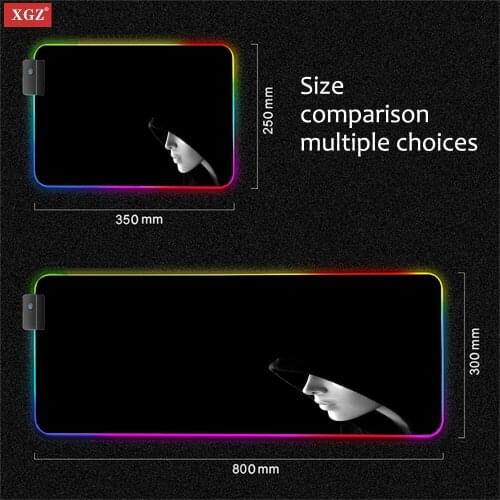 Xgz Black Background RGB LED Mouse Pad Xxl Game Player Countertop Game Player Decoration Computer Game Accessories Backlight Pad