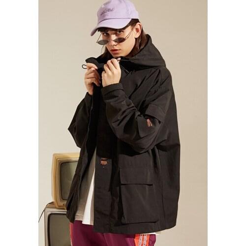 Safari Style Jacket For Men and Women 2019 Autumn New Jacket Windproof Hooded Multi-pocket Loose Shirt Mens Clothing M-2XL