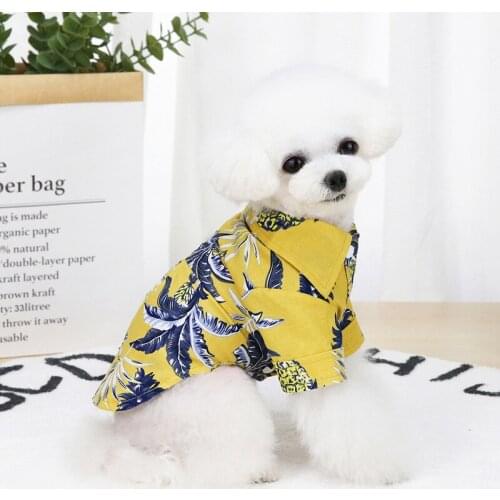 Summer Pet Clothes For Dogs Floral Beach Shirt Jackets Dog Coat Puppy Vest Apparel Costume T Shirt Spring Clothing Pets Outfits
