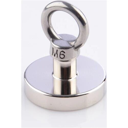 36mm 42mm 48mm Strong Powerful Neodymium Magnet Round Salvage Water Magnets Sea Fishing Holder Pulling Mounting Pot with Ring