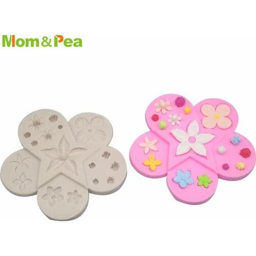 Mom&Pea MPA0788 Flower Shaped Silicone Mold Cake Decoration Fondant Cake 3D Mold Food Grade