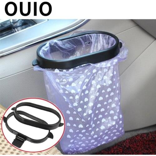 OUIO Car Garbage Bag Rack Trash Box For Renault Megane 2 Captur Mitsubishi ASX Jeep Wrangler Peugeot 307 206 308 407 207 508