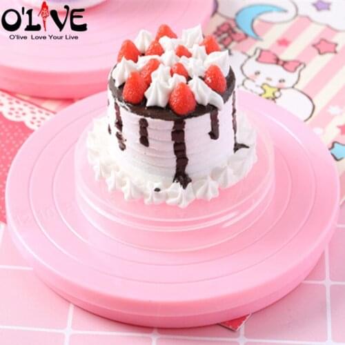 Plastic Cake Turntable With Scales Rotary Cake Stand Dessert Swivel Table Polymer Clay Cream Cake Decorating Tools