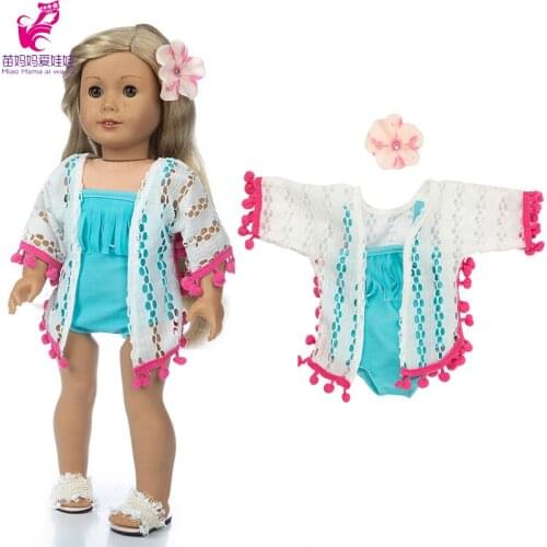 Doll dress and hat for 45cm Baby Doll girl Suit for 18 inch doll girl summer dress and sun cap