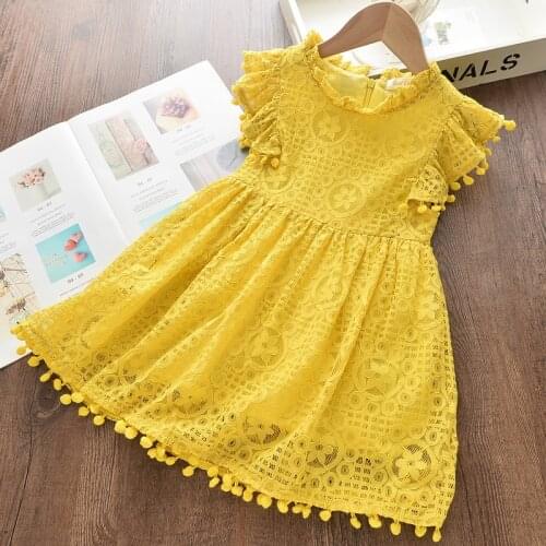 Melario Cute Girl Dresses Little Girls Clothing Tassel Hollow Out Princess Dress Kids Clothes Childrens Clothes Party Vestidos