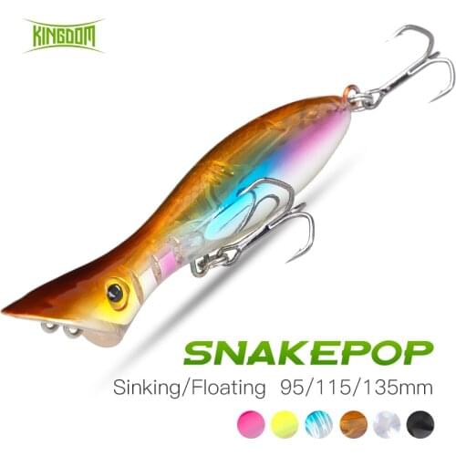 Kingdom Floating Sinking Popper Wobblers 95 115 135mm Fishing Lure Z Action Hard Popper Swimbait For Winter Pike Carp Fishing