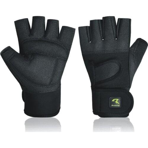 Roaming Weight lifting Half-Finger Shockproof Breathable Black Gloves Great for Exercise,Gym, Fitness,Strength Training