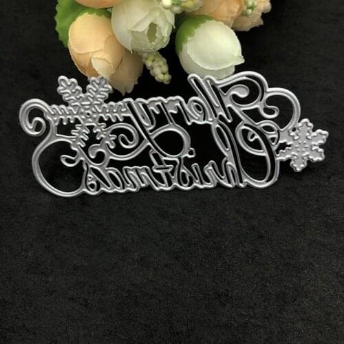 10*4.2cm Merry Christmas Dies Cut Word Metal Cutting Dies New Year Stamps And Dies For Card Making Craft Dies Scrapbooking