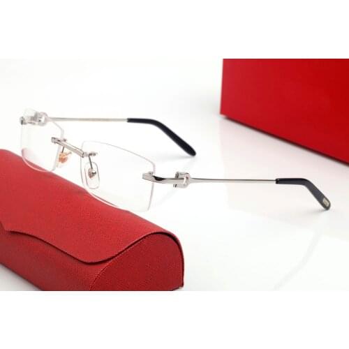 Vintage Rimless Square Sunglasses Men Shade Diamond Cutting Metal Frame Gafas Women for Beaching Driving 144782