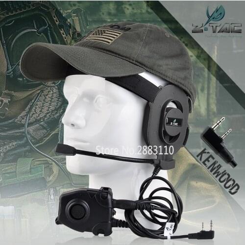 Ztac Element Airsoftsports Earphone Military Bowman Elite II Tactical Headset With Kenwod PTT Softair Headphone Peltor Z027+Z112