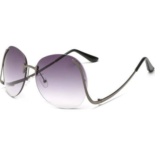 Unique Design Curved Temple Sunglasses 2021 Newest Round Ocean Color Shades Glasses