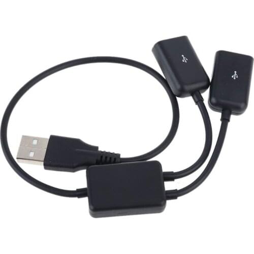 USB OTG Hub Cable USB 2.0 Male to Double Female Plug Adapter Converter Cord Line