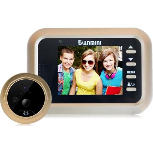 DANMINI Q8 2.4" LCD Color Screen Digital Door Peephole Viewer HD IR Night Vision Door Camera PIR Motion Detection Video Doorbell