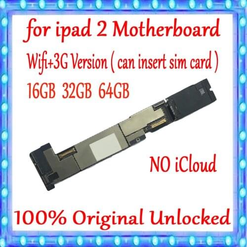 Wifi version 2.1 2.4 & wifi+3G version for ipad 2 Motherboard Original unlocked for ipad 2 Mainboard 16gb 32gb 64gb