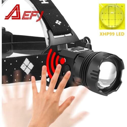 XHP99 Powerful Led Headlight built-in 5200mAh XHP110 Sensor Headlamp Rechargeable Induction Head Lamp Flashlight for Fishing