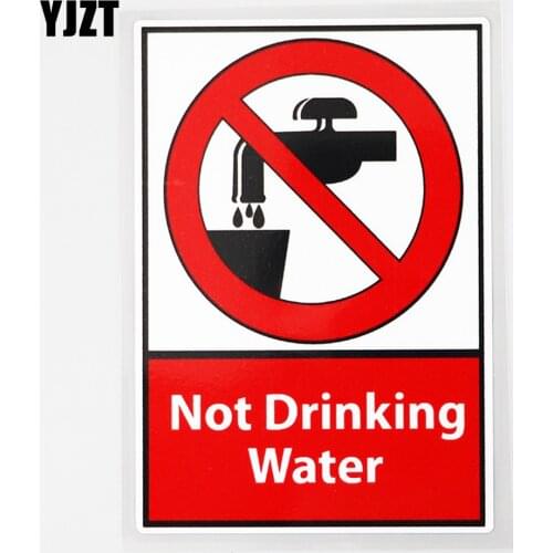 YJZT 8.5CM×12.3CM Warning Not Drinking Water Symbol Car Sticker PVC Decal 12C-0590