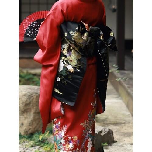 Kimono Women Bathrobe Accessories Black Golden Premium jacquard Customization Girdle 2021 Large Bow Waist Belt