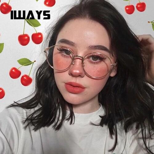 2019 new frame fashion glasses metal men women glasses metal frame retro large round transparent high-definition lens glasses