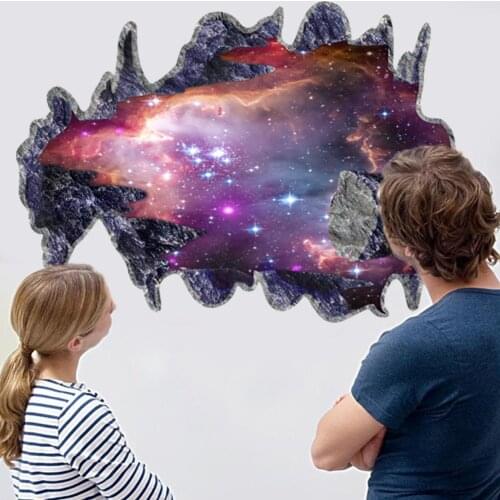 3d Blue Universe Galaxy Planet children wall stickers for kids rooms nursery baby bedroom home decoration decals murals
